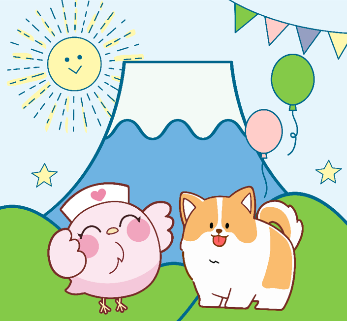 ふーちゃんと犬イラスト