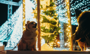 FUJIYAMADAYSイベント会場写真5　イルミネーションと犬